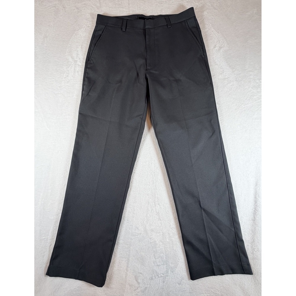 OOBE Men's Dress Pants 32x32 Gray Straight Fit Flat Front Career Office Trousers